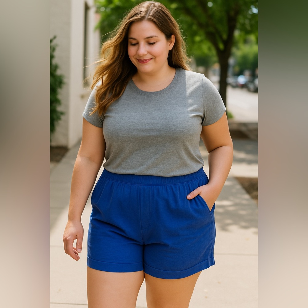 BP Blue Linen/Rayon Shorts Size 1X (NWOT)